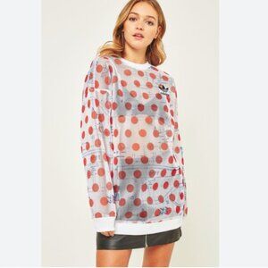 Adidas Originals x OSAKA Polka Dot Print Mesh Sweatshirt Size XS | LIKE NEW